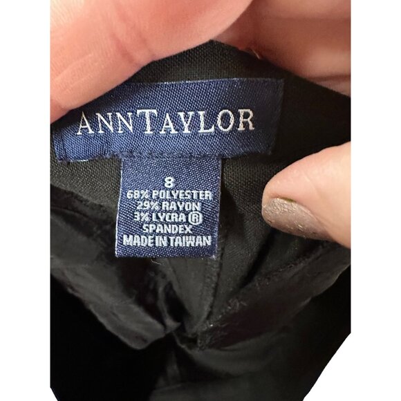 🍒 2/$20 🍒 Black Ann Taylor Slacks sz 8 with Double Button Closure - Picture 7 of 8